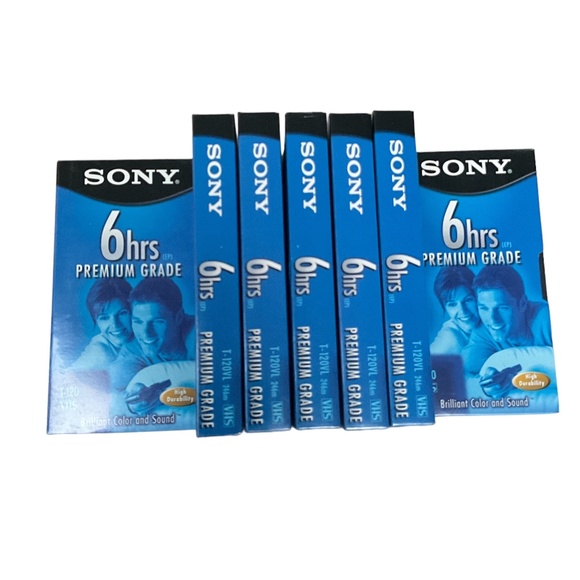 Sony Media 7 Pack Sony Premium Vhs Tapes Blank Recordable 6hrs T2vr